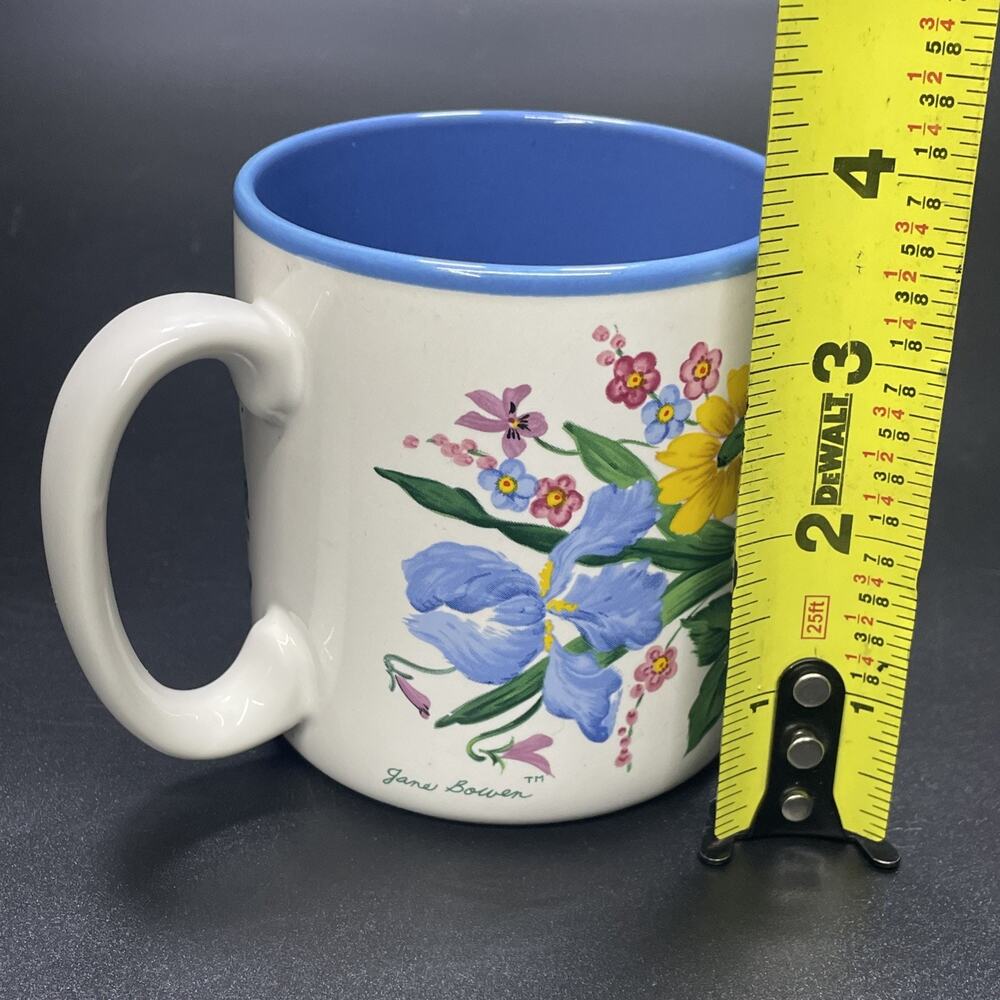 Vtg Flowers Balloons Jane Bowen Mug 670100 Spring Summer Garden Blossom Cottage - Picture 4 of 7
